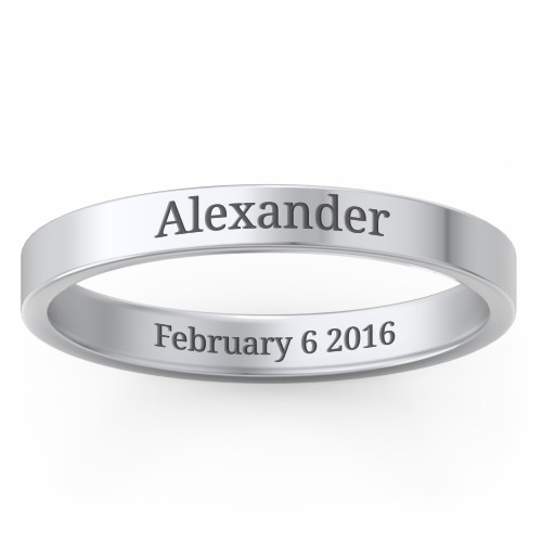 Engravable Stacking Ring – Sterling Silver