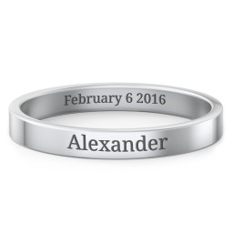 Engravable Stacking Ring in 10K Solid White Gold
