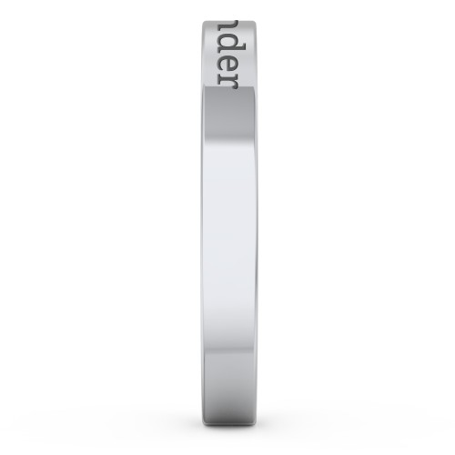 Engravable Stacking Ring – 10K White Gold