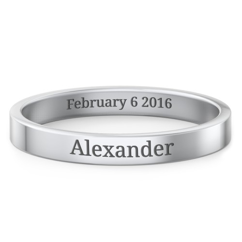 Engravable Stacking Ring – 10K White Gold