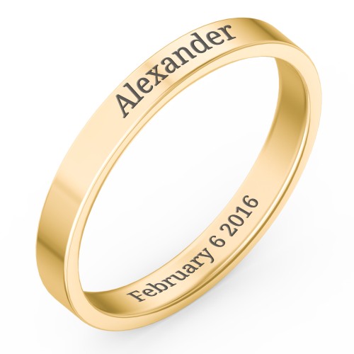 Engravable Stacking Ring – 10K Yellow Gold