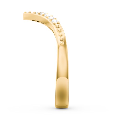 Deep-V Wedding Band With Milgrain And Accents