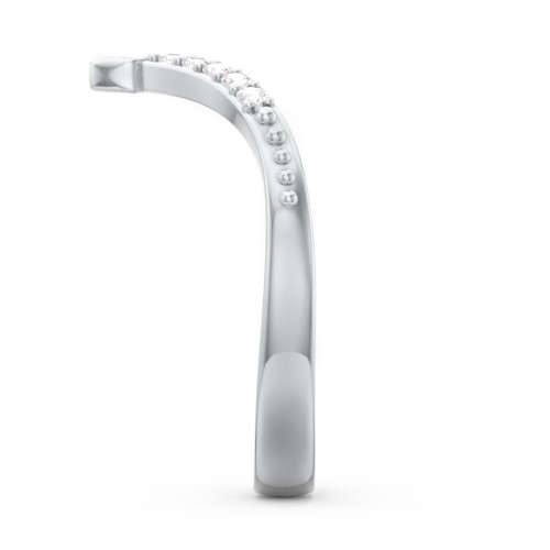 Deep-V Wedding Band With Accents