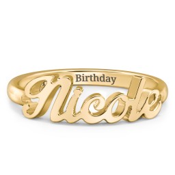 Personalized Name Ring in 10K Solid Yellow Gold