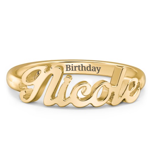 Personalized Name Ring – 10K Yellow Gold