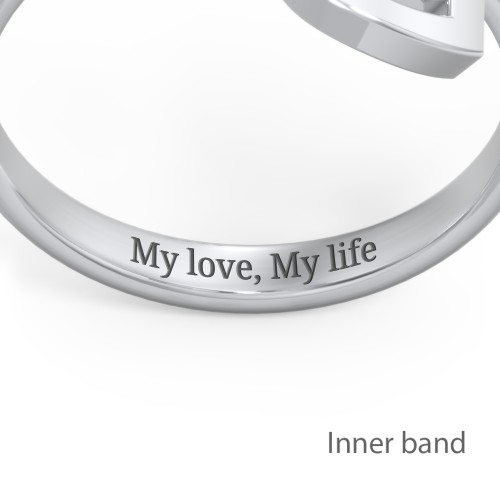 Double Initial Open Cuff Ring