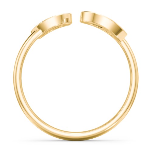 Double Initial Open Cuff Ring