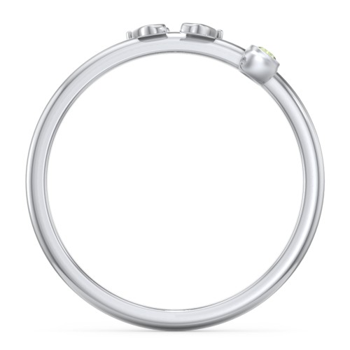 Dainty Baby Feet Ring with Birthstone