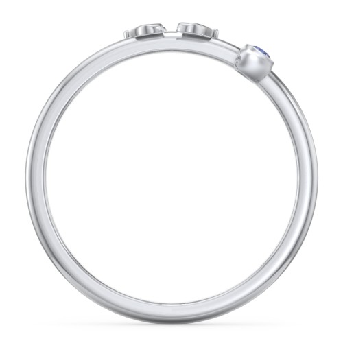 Dainty Baby Feet Ring with Birthstone