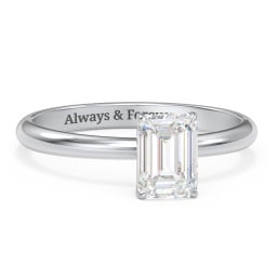 1 ct. (7x5mm) Emerald-Cut Solitaire Moissanite Engagement Ring