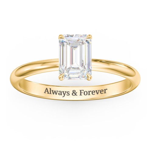 1 ct. (7x5mm) Emerald-Cut Solitaire Moissanite Engagement Ring