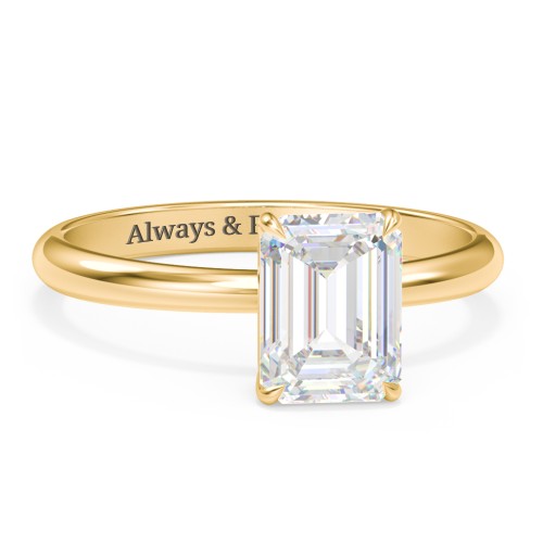 2 ct. (8x6mm) Emerald-Cut Solitaire Moissanite Engagement Ring