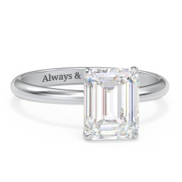 3 ct. (9x7mm) Emerald-Cut Solitaire Moissanite Engagement Ring