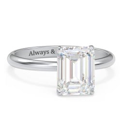 3 ct. (9x7mm) Emerald-Cut Solitaire Moissanite Engagement Ring