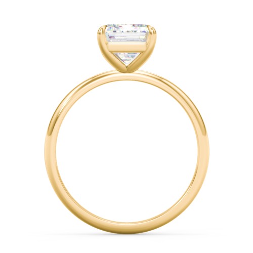 3 ct. (9x7mm) Emerald-Cut Solitaire Moissanite Engagement Ring – 10K Yellow Gold with Moissanite