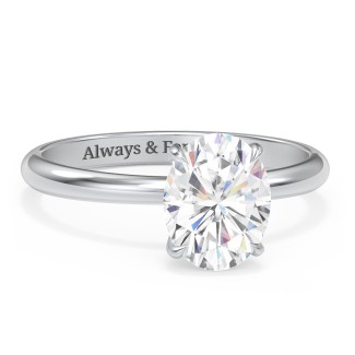2 ct. (9x7mm) Oval Solitaire Moissanite Engagement Ring