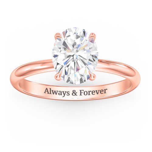 2 ct. (9x7mm) Oval Solitaire Moissanite Engagement Ring