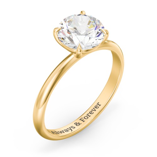 2 ct. (8mm) Classic Solitaire Moissanite Engagement Ring – 10K Yellow Gold with Moissanite