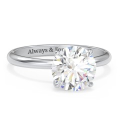 2.5 ct. (8.5mm) Classic Solitaire Moissanite Engagement Ring – 10K White Gold with Moissanite