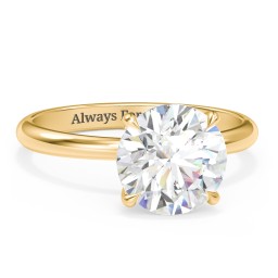 3 ct. (9mm) Classic Solitaire Moissanite Engagement Ring in 10K Solid Yellow Gold with Moissanite