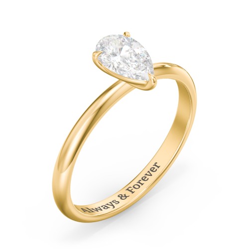 1 ct. (8x5mm) Pear Solitaire Moissanite Engagement Ring