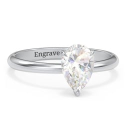 1.5 ct. (9x6mm) Pear Solitaire Moissanite Engagement Ring