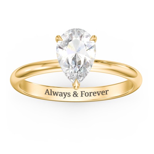 1.5 ct. (9x6mm) Pear Solitaire Moissanite Engagement Ring
