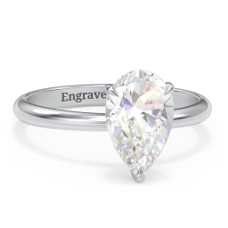 3 ct. (11x7mm) Pear Solitaire Moissanite Engagement Ring