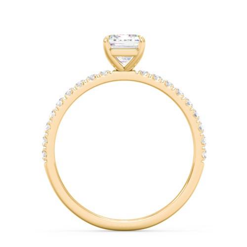 1 ct. (7x5mm) Emerald Moissanite Engagement Ring With 1.5mm Side Stones