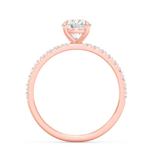 1.5 ct. (8x6mm) Oval Moissanite Engagement Ring With 1.5mm Side Stones