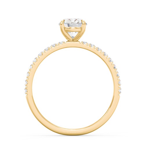 1.5 ct. (8x6mm) Oval Moissanite Engagement Ring With 1.5mm Side Stones