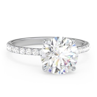 3 ct. (9mm) Moissanite Engagement Ring With 1.5mm Side Stones