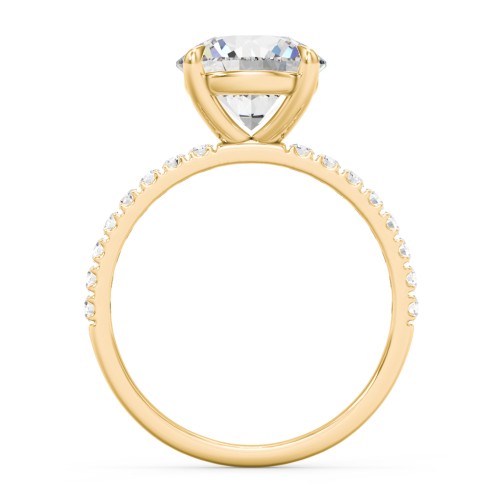 3 ct. (9mm) Moissanite Engagement Ring With 1.5mm Side Stones