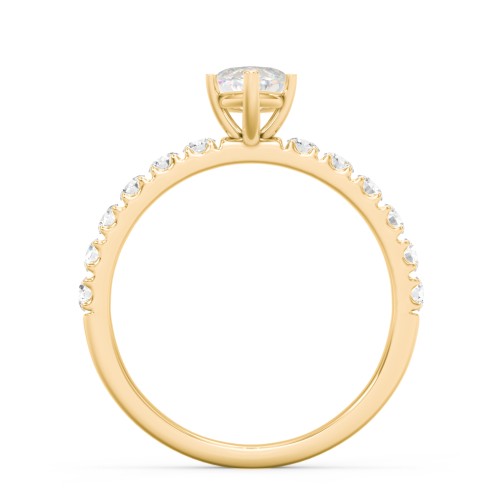 1 ct. (10x5mm) Marquise Moissanite Engagement Ring With 2mm Side Stones