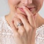 1 ct. (10x5mm) Marquise Moissanite Engagement Ring With 2mm Side Stones