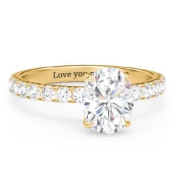 2 ct. (9x7mm) Oval Moissanite Engagement Ring With 2mm Side Stones