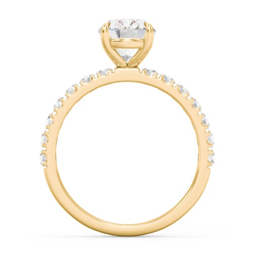 2 ct. (9x7mm) Oval Moissanite Engagement Ring With 2mm Side Stones