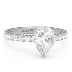 2 ct. (10x7mm) Pear Moissanite Engagement Ring With 2mm Side Stones