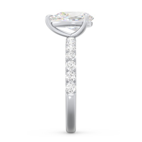 2 ct. (10x7mm) Pear Moissanite Engagement Ring With 2mm Side Stones