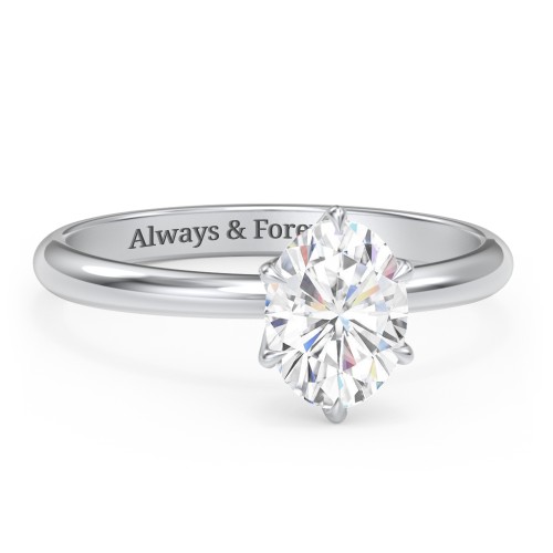 1.5 ct. (8x6mm) Moissanite Engagement Ring with Tulip Setting