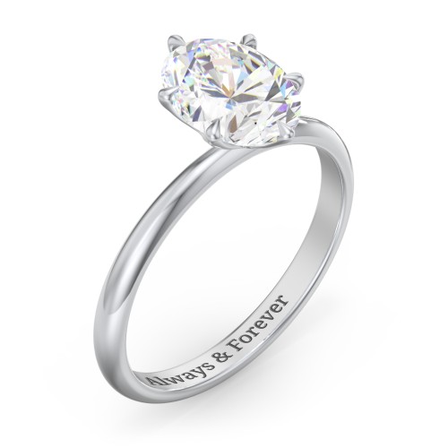 2 ct. (9x7mm) Moissanite Engagement Ring with Tulip Setting – 10K White Gold with Moissanite