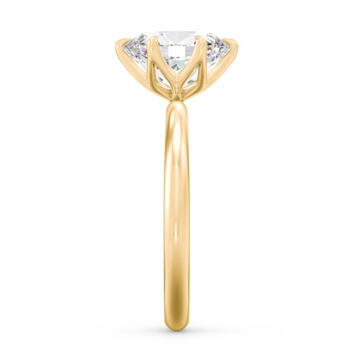 2 ct. (9x7mm) Moissanite Engagement Ring with Tulip Setting – 10K Yellow Gold with Moissanite
