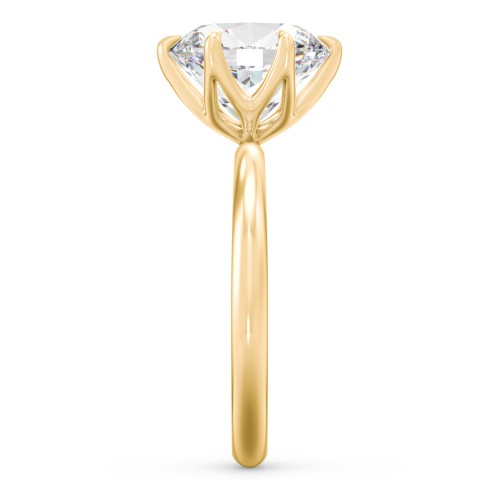 3 ct. (10x8mm) Moissanite Engagement Ring with Tulip Setting – 10K Yellow Gold with Moissanite
