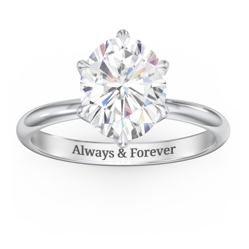 3 ct. (10x8mm) Moissanite Engagement Ring with Tulip Setting – 10K White Gold with Moissanite