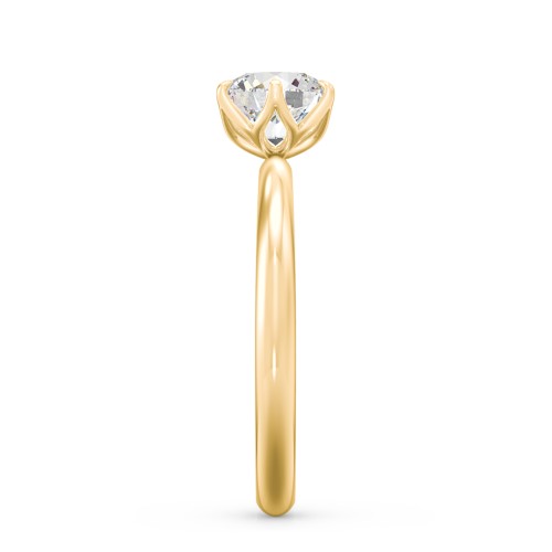 1 ct. (6.5mm) Moissanite Engagement Ring with Tulip Setting – 10K Yellow Gold with Moissanite