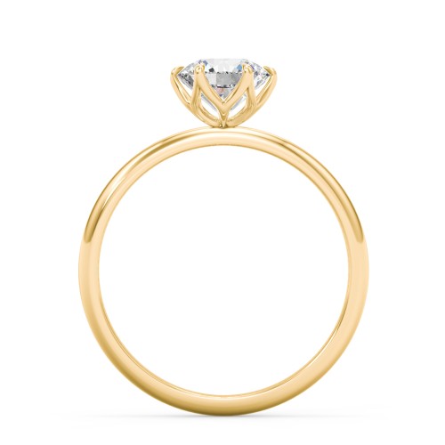 1 ct. (6.5mm) Moissanite Engagement Ring with Tulip Setting – 10K Yellow Gold with Moissanite