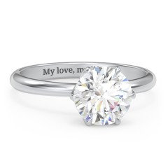 2 ct. (8mm) Moissanite Engagement Ring with Tulip Setting – 10K White Gold with Moissanite