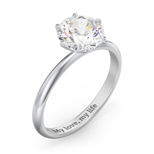 2 ct. (8mm) Moissanite Engagement Ring with Tulip Setting – 10K White Gold with Moissanite