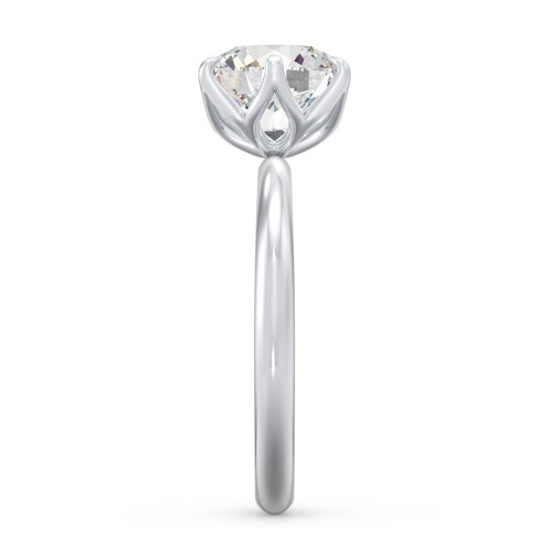2.5 ct. (8.5mm) Moissanite Engagement Ring with Tulip Setting – 10K White Gold with Moissanite