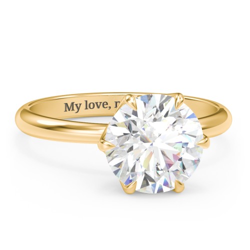 3 ct. (9mm) Moissanite Engagement Ring with Tulip Setting – 10K Yellow Gold with Moissanite